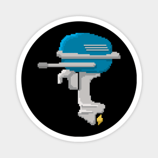 Vintage Outboard Motor in 8Bit Pixel Art Style Magnet